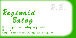 reginald balog business card